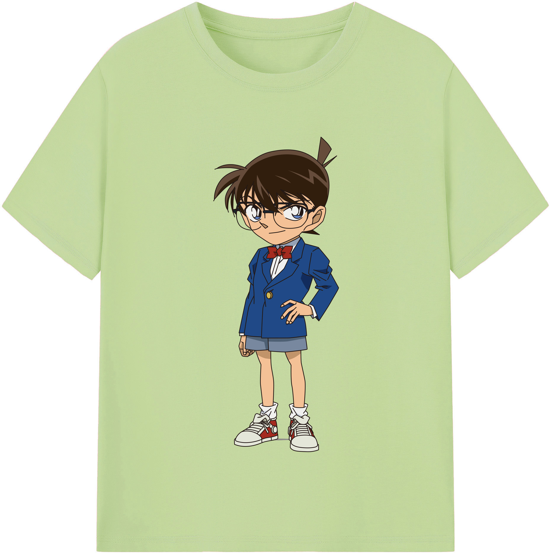 （画像用） 名探偵コナン 江戸川 コナン Detective Conan Conan Edogawa 綿100％半袖Tシャツ（フロントプリント）